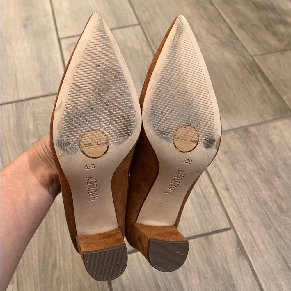 Lauren Ralph Lauren Brown Suede Pumps Sz 5.5 B - Picture 10 of 11